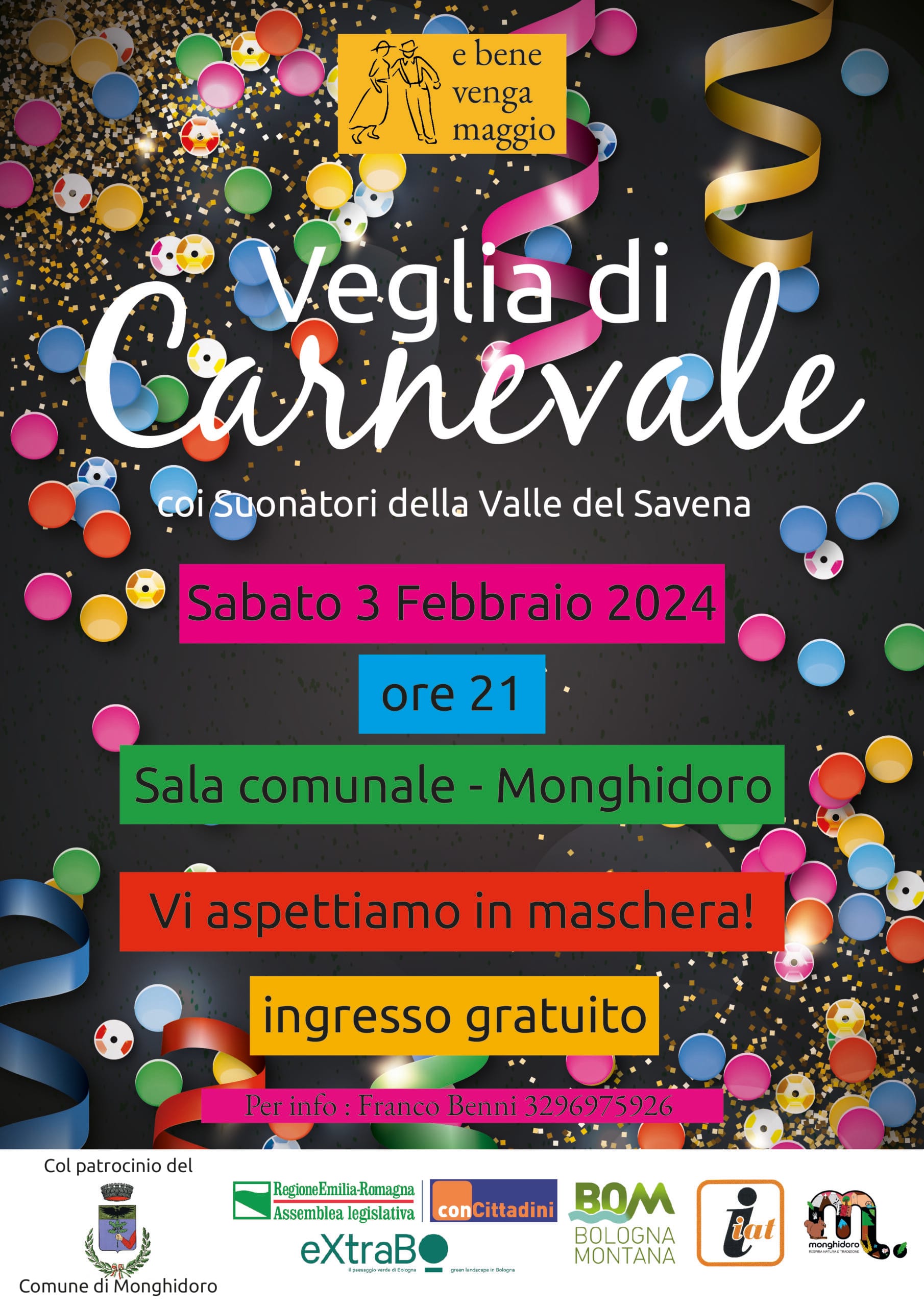 carnevale 2024_Tavola disegno 1 veglia di carnevale coi suonatori della valle del savena
